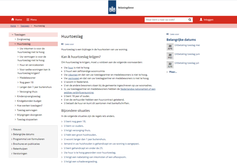 Betaaldata Huurtoeslag | De exacte huurtoeslag betaaldata